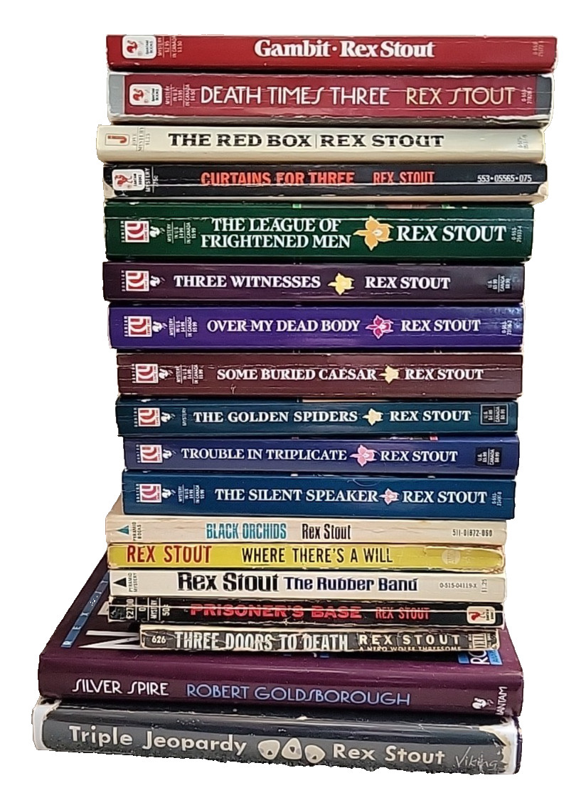 Lot of 18, Rex Stout, Nero Wolf, 3 Doors to Death, Triple Jeopardy, Vintage