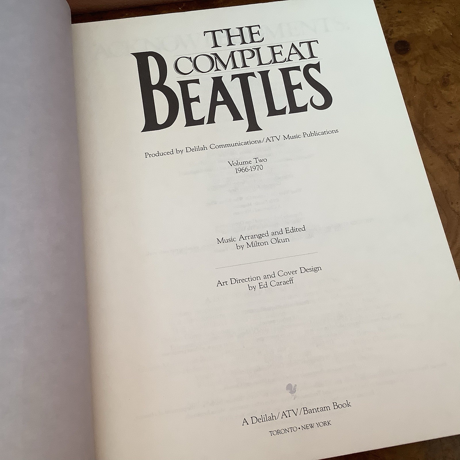 The Compleat Beatles Volumes 1 and 2 1981 Sheet Music Pictures Set 1st. Edition