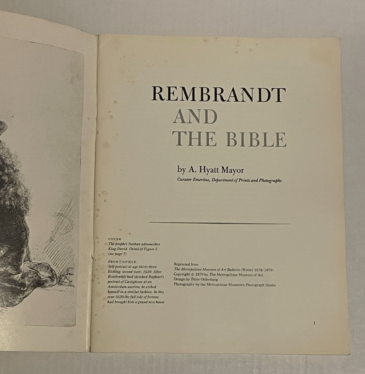 Rembrandt Art Catalog Lot of 2 – Met Museum & Rembrandt and the Bible