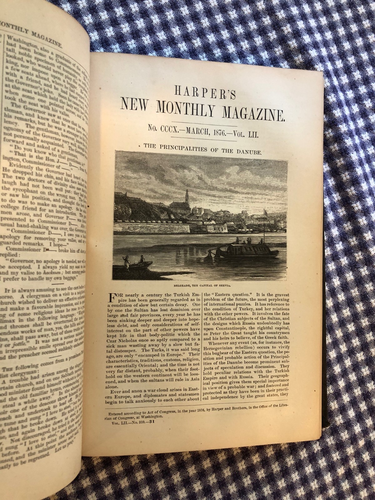1876 HARPER’S NEW MONTHLY MAGAZINE 12/85-5/76 CARACACHURES, CAMBRIDGE, HUDSON VF