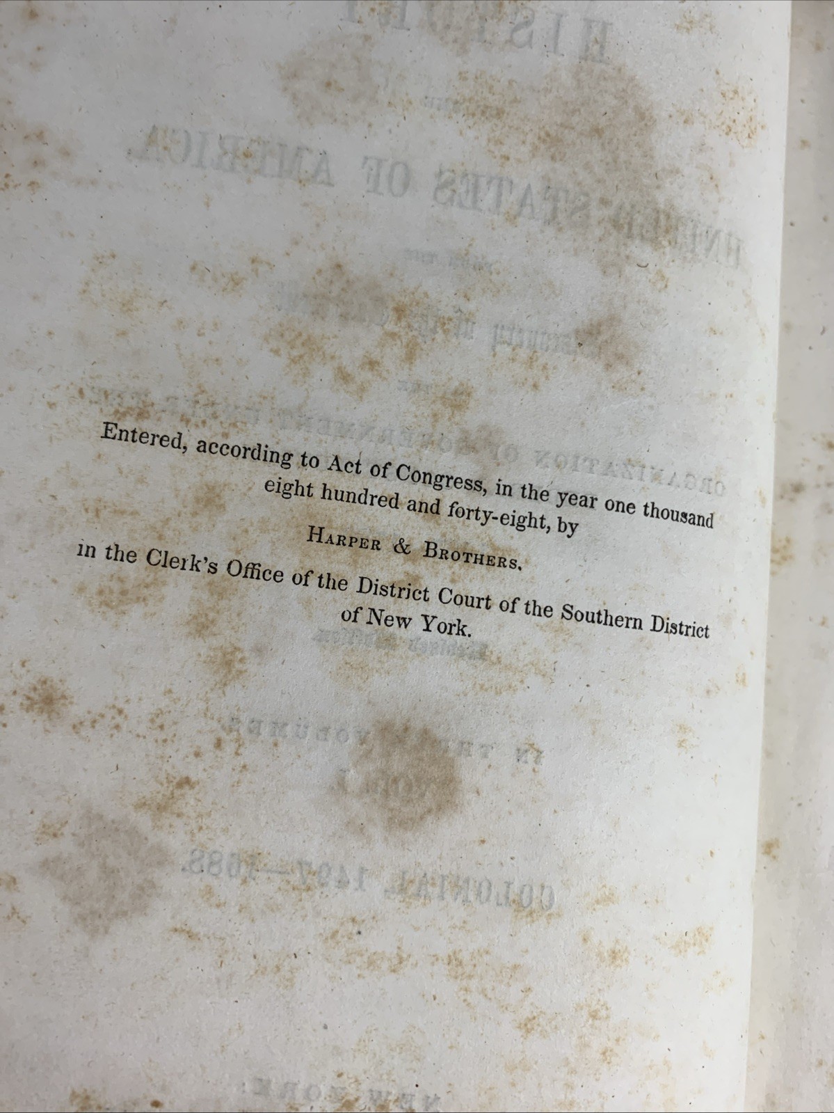 1856 ~ History of United States From Adoption of Federal Constitution Vol 1