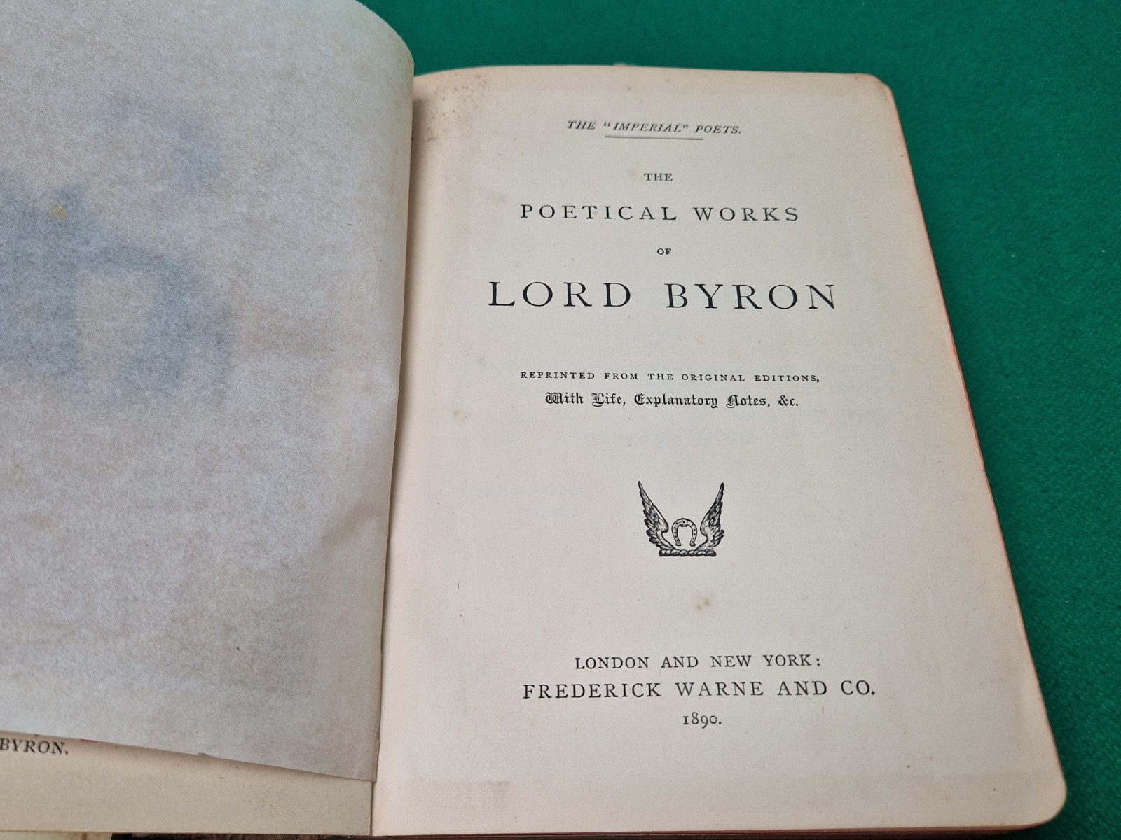 Antique 1890 Byron Poetical Works Leather Book Frederick Warne A/F