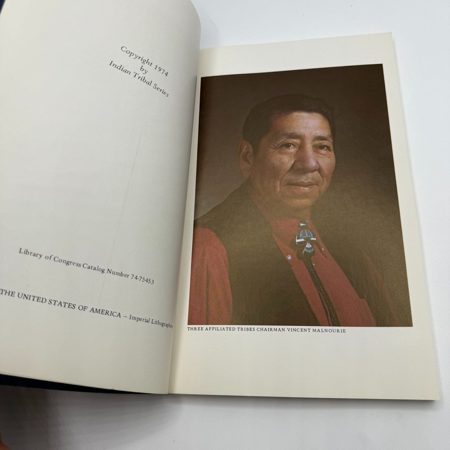 INDIAN TRIBAL SERIES 1974 The Three Affiliated Tribes #2789 SIGNED SC Book