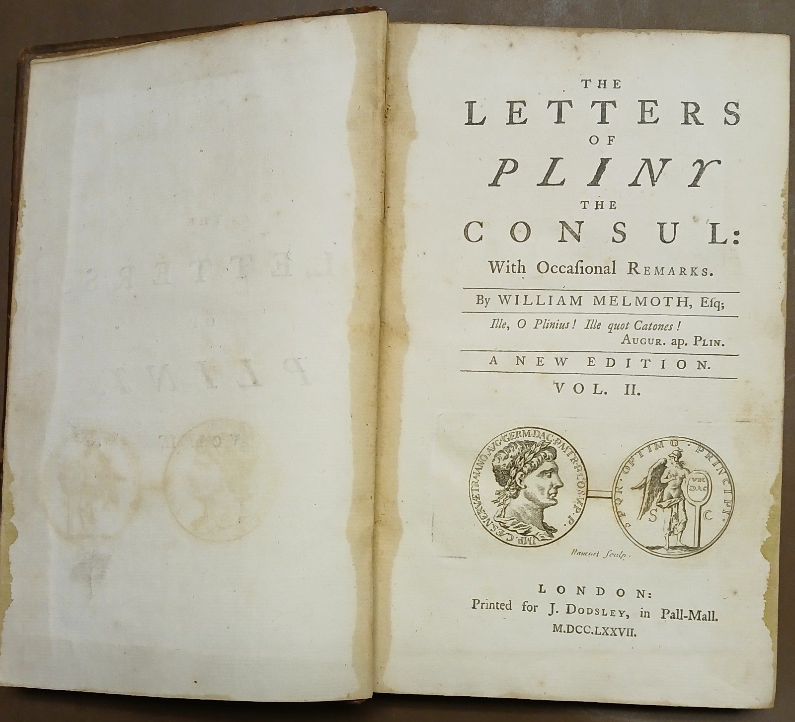 Letters of Pliny the Consul With Occassional Remarks, 1777 Two Volumes