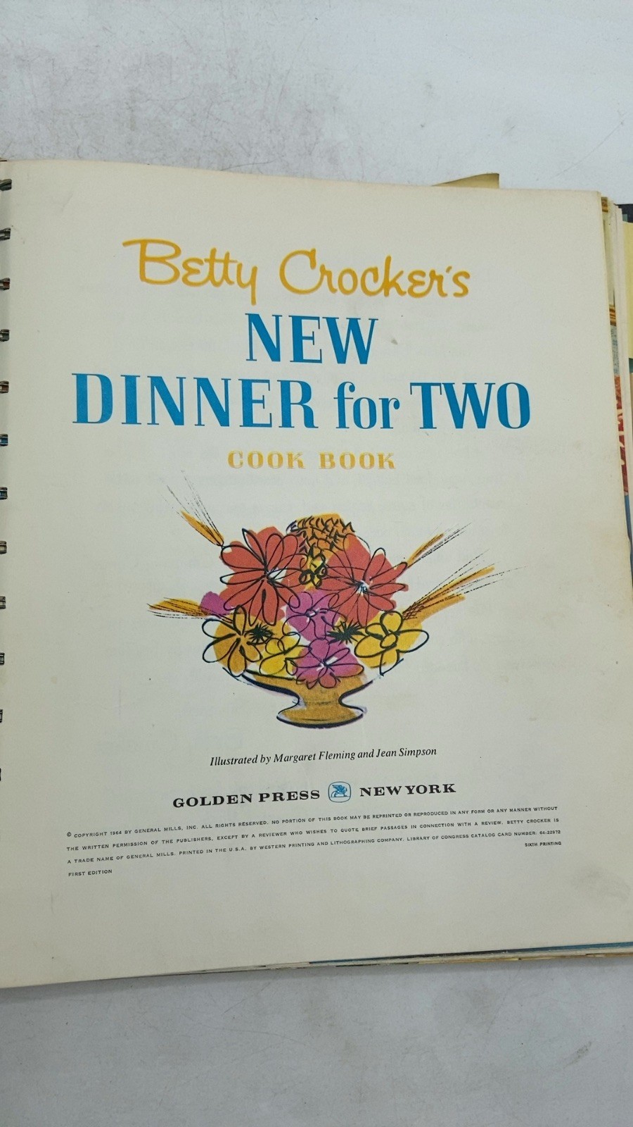 Betty Crocker’s New Dinner for Two Cook Book Betty Crocker Sixth Printing 1964