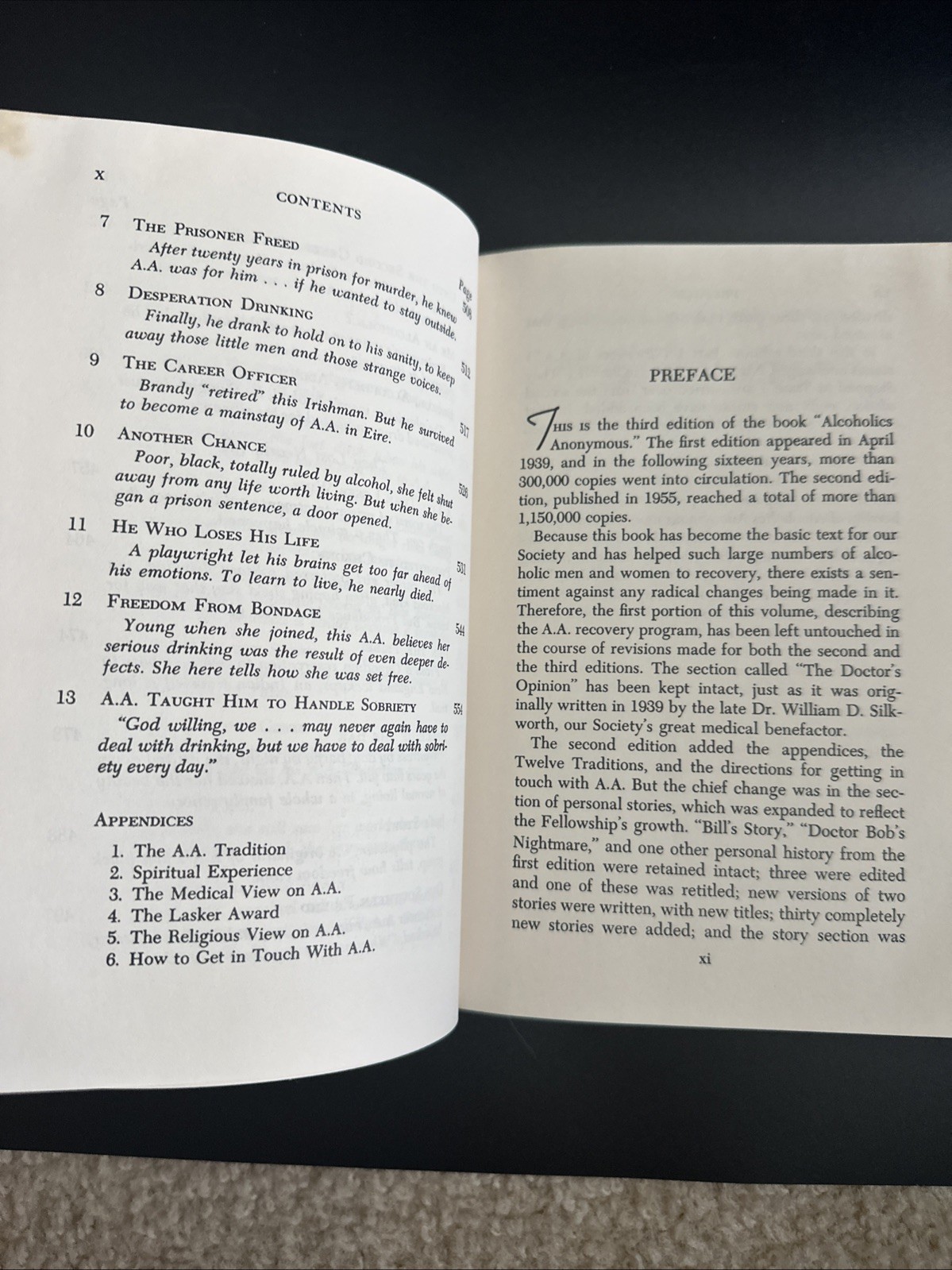 Alcoholics Anonymous,3rd Edition 22nd Printing, 1976 Hardcover 1986 Print