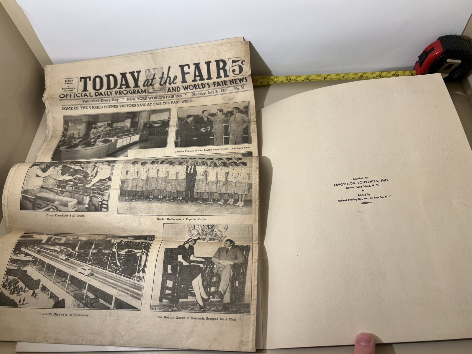 New York Worlds Fair Souvenir Books: Official, Views, Spiral Bound, Paperback