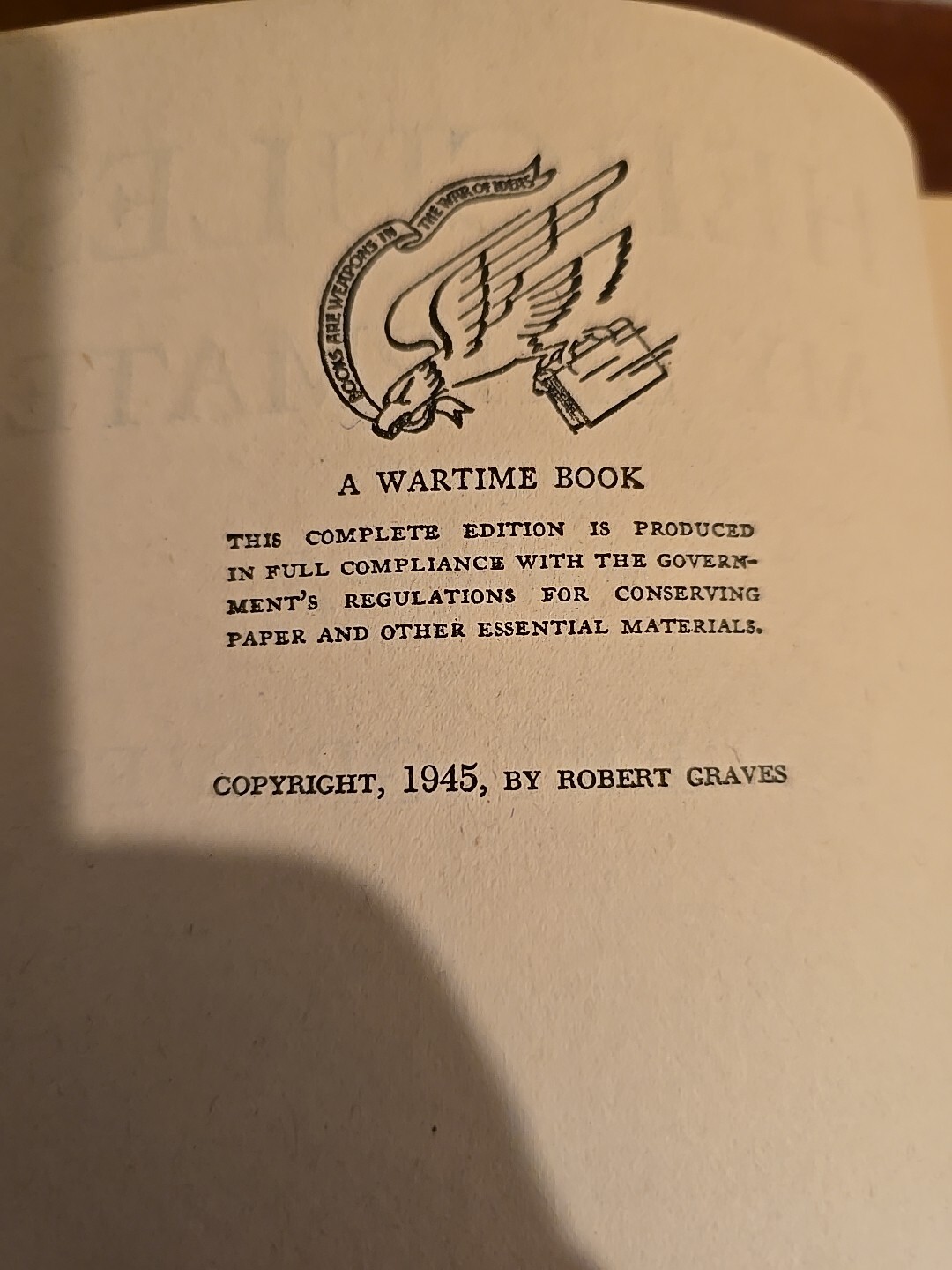 Hercules My Shipmate by Robert Graves HC Creative Age Press Wartime 1945