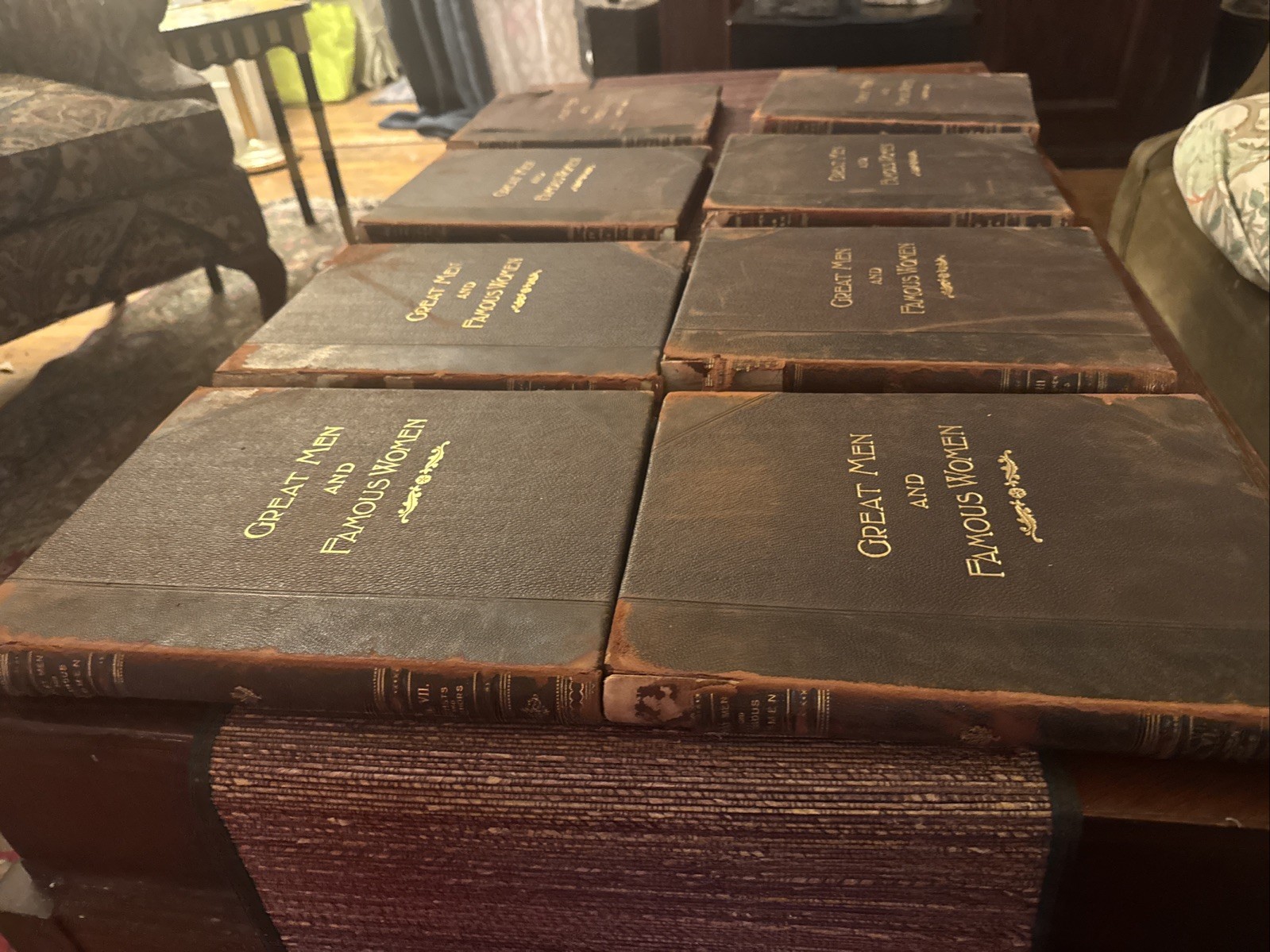 ANTIQUE 1894 Great Men & Famous Women 8 VOLUMES Illustrated Large Format