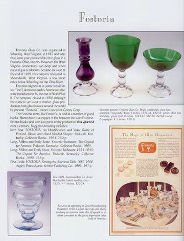 Book WEST VIRGINIA GLASS – BETWEEN THE WARS includes Blenko, Fenton, Beaumont +