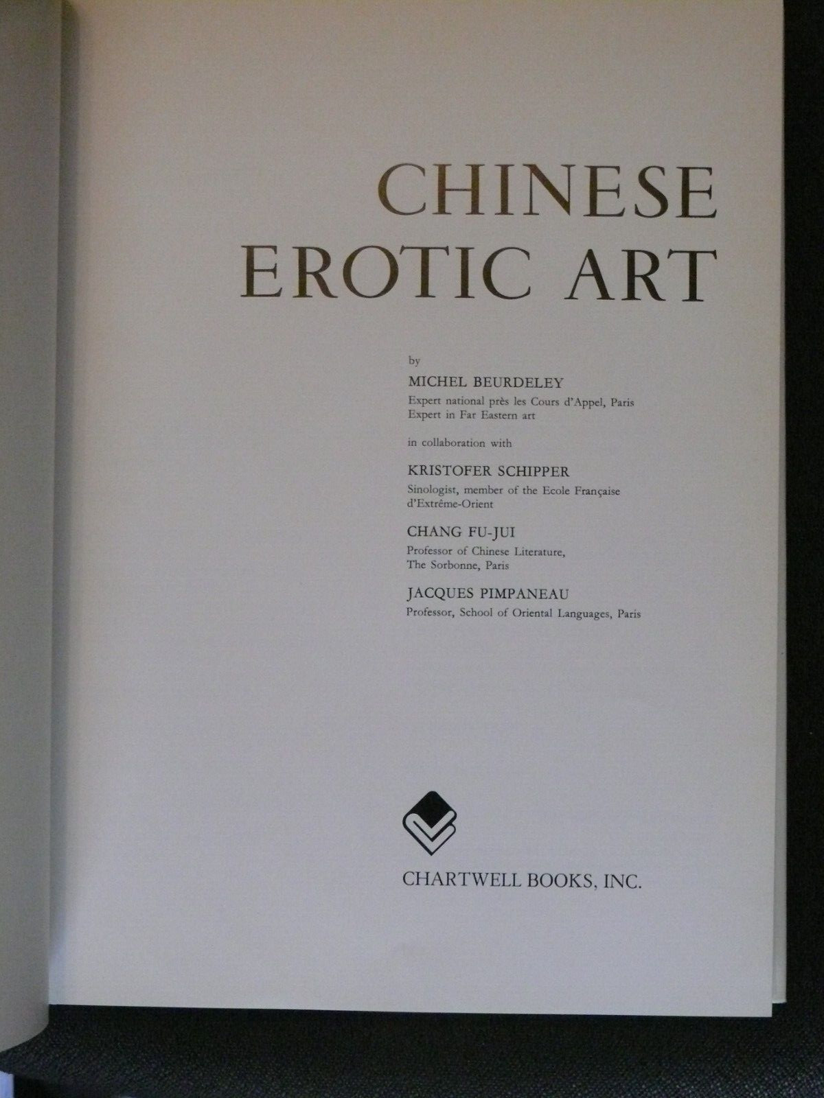 Chinese Erotic Art By Michel Beurdeley, 1969, Hardcover