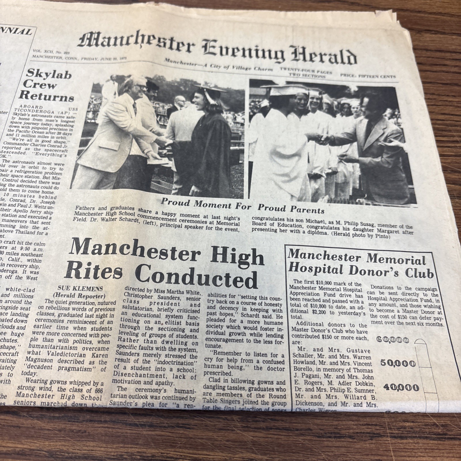 Manchester CT Sesquicentennial Week – 1973 Evening Herald Newspaper CT History