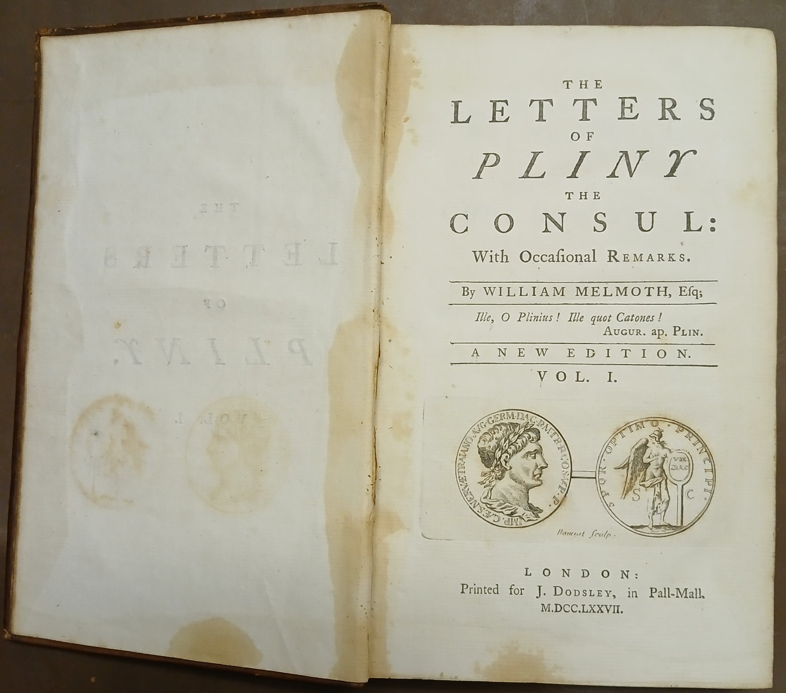 Letters of Pliny the Consul With Occassional Remarks, 1777 Two Volumes
