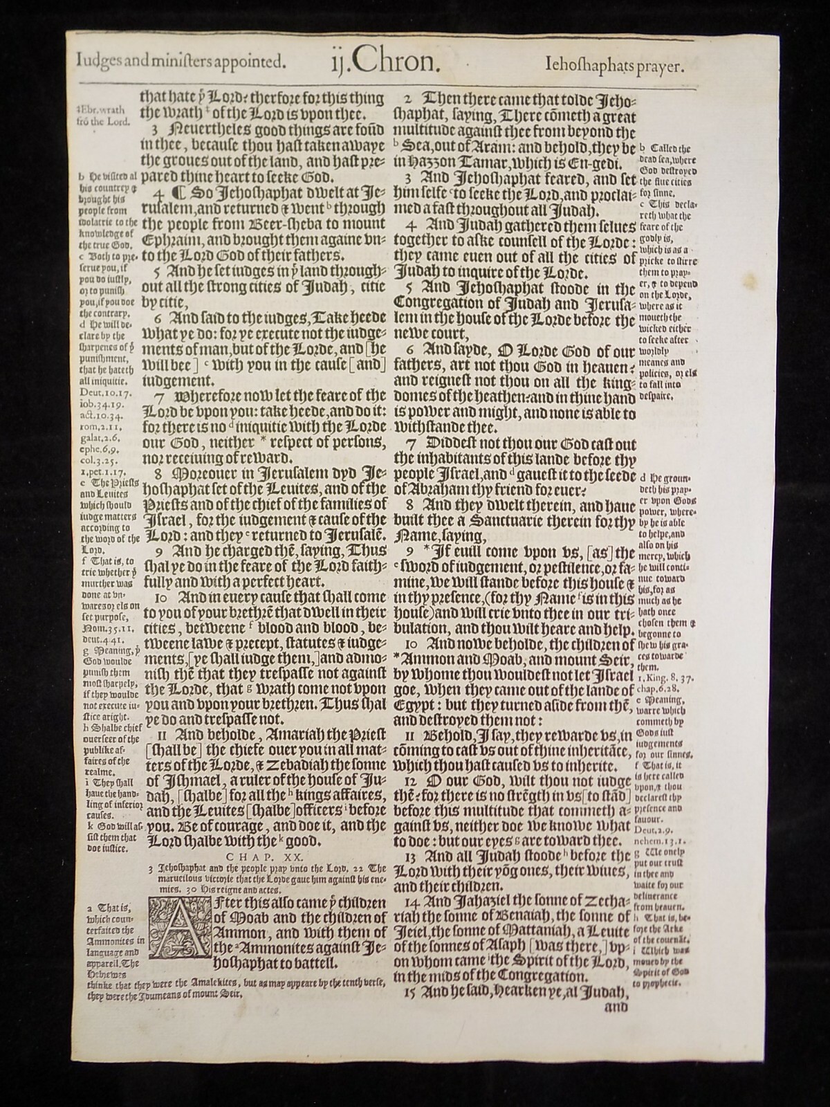 1583 Noblest Geneva Bible Folio- Book of Second Chronicles- YOU PICK
