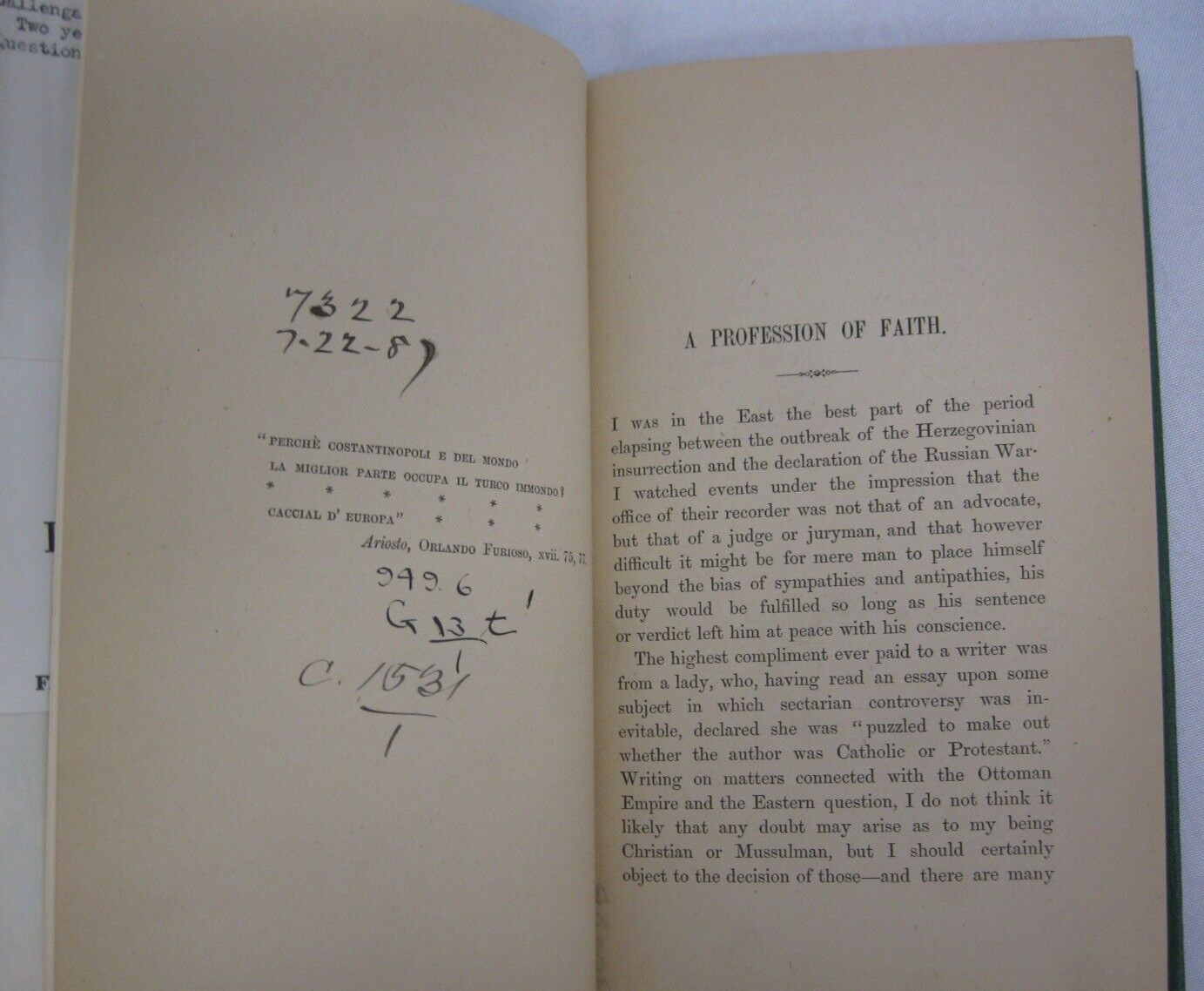 Two Years of the Eastern Question Gallenga Extremely Rare 1877 Rebound Ex. Lib.