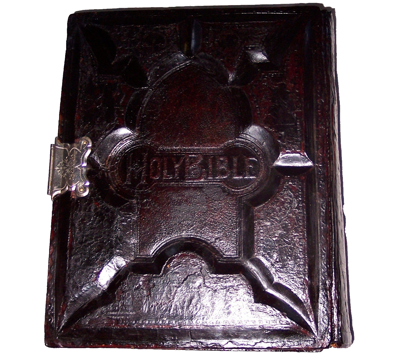 1896 Antique Clasp Family Bible Apocrypha Concordance Dictionary Psalms #30