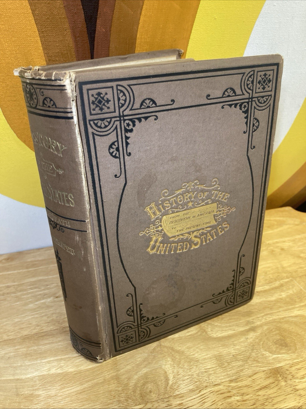 1877 History of United States Leather Illustrated Ridpath USA Antique Decor Book