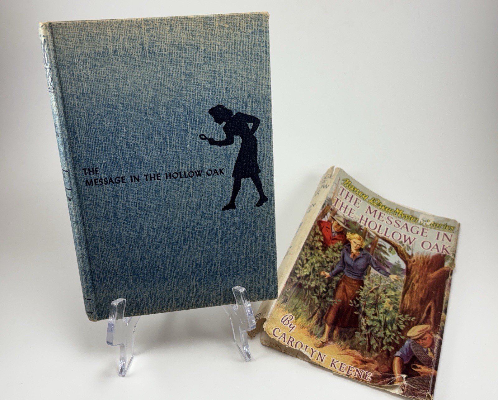 Nancy Drew #12 MESSAGE IN THE HOLLOW OAK Vintage 1952 HCDJ Grosset Dunlap