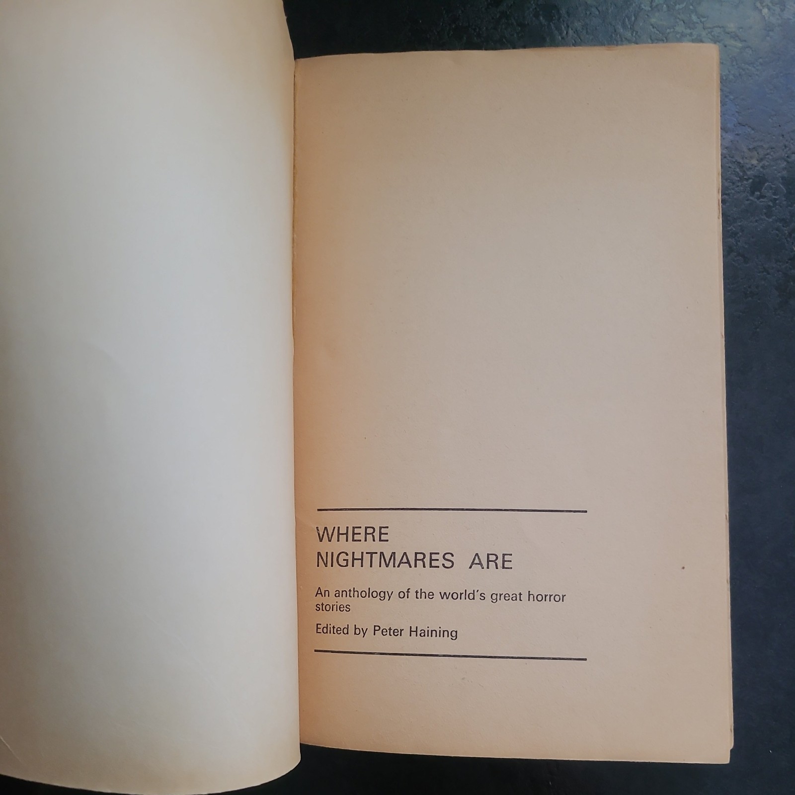 Where Nightmares Are – Peter Haining – Mayflower Bell – 1966 – PB – VGC Free PP