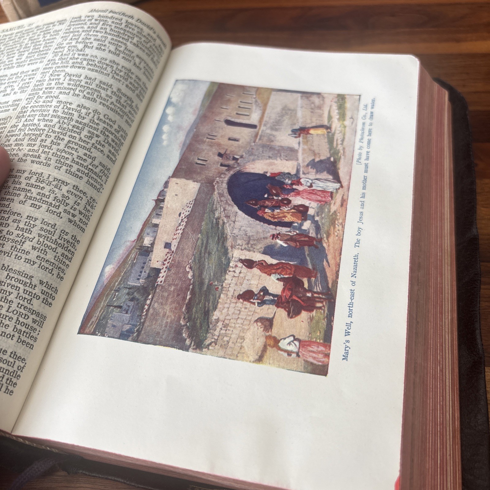 Vintage Holy Bible Red Letter Ed. Leather KJV Collins Clear-Type Press 1949 VG