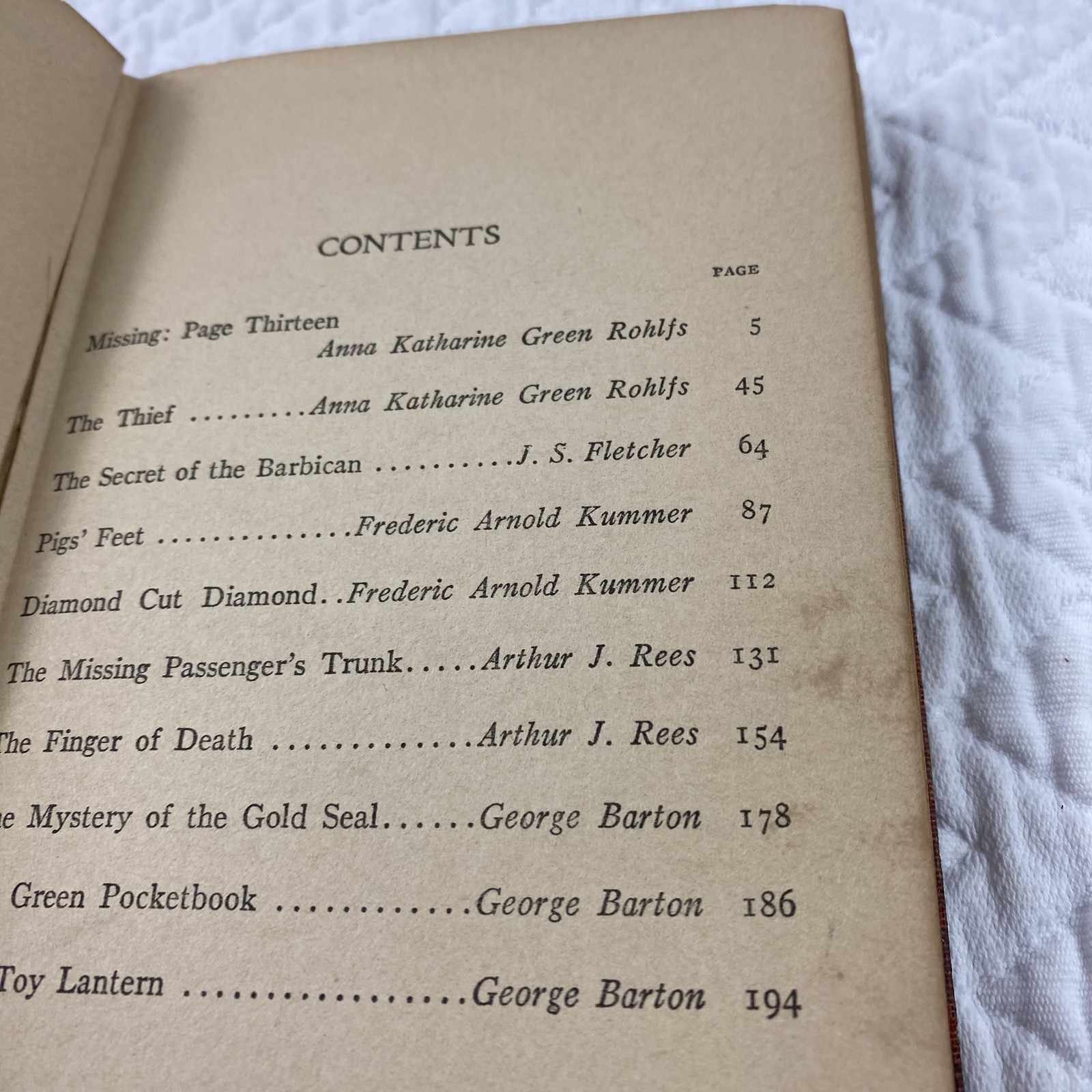 Vintage 1929 Mystery Short Stories Hardcover Funk & Wagnalls Crime Detective Boo