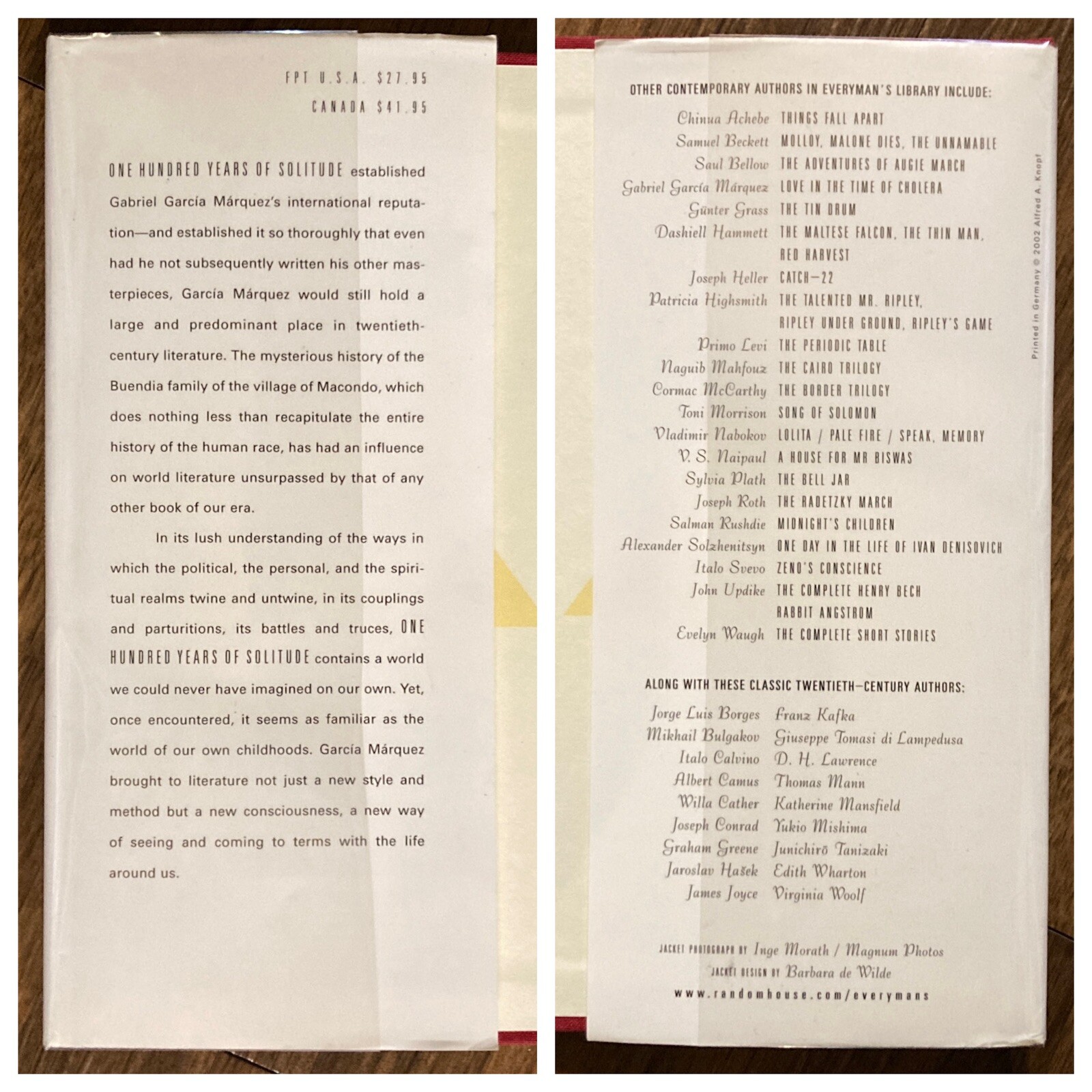 One Hundred Years of Solitude – Gabriel Garcia Marquez (Everyman’s Library ed.)