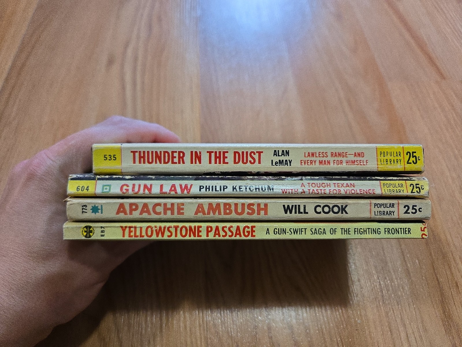 Popular Library Western VTG PAPERBACK BOOK LOT Thunder in the Dust Apache Ambush