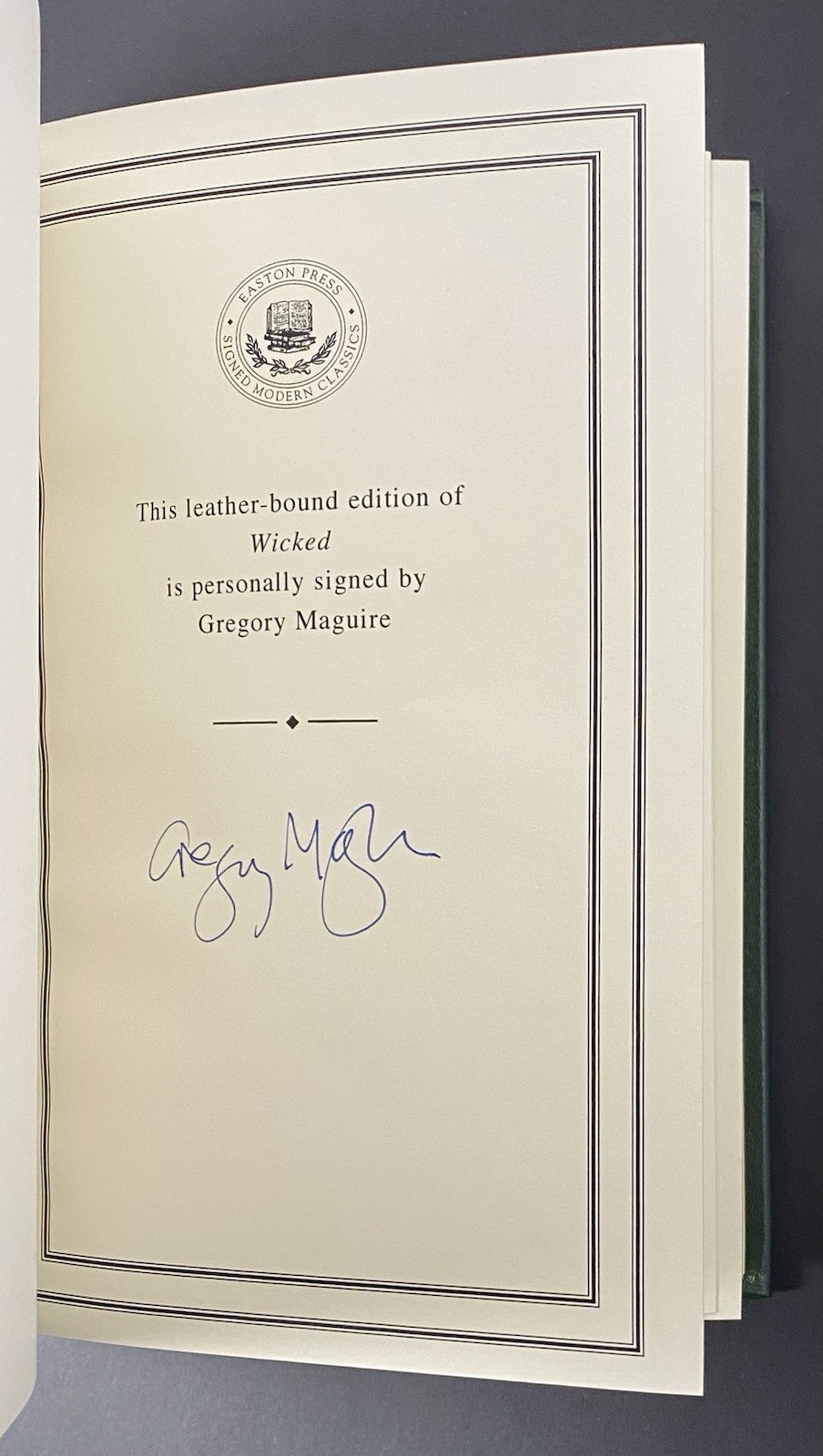 WICKED: 25TH ANNIVERSARY EDITION – Gregory Maguire – SIGNED Easton Press Leather