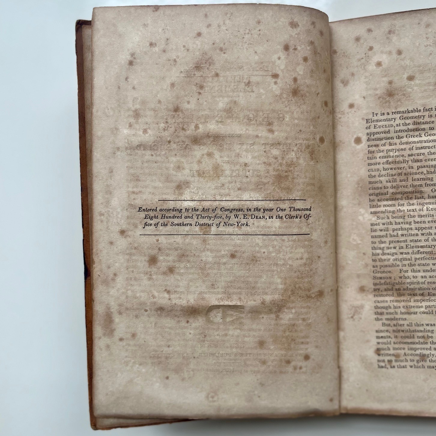 John Playfair Elements Of Geometry First Six Books Of Euclid 1838 W.E. Dean