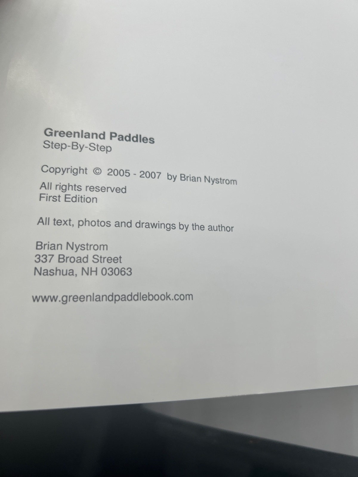 Greenland Paddles, Step By Step. Nystrom. 2007, Spiral Bound, Woodworking- READ!