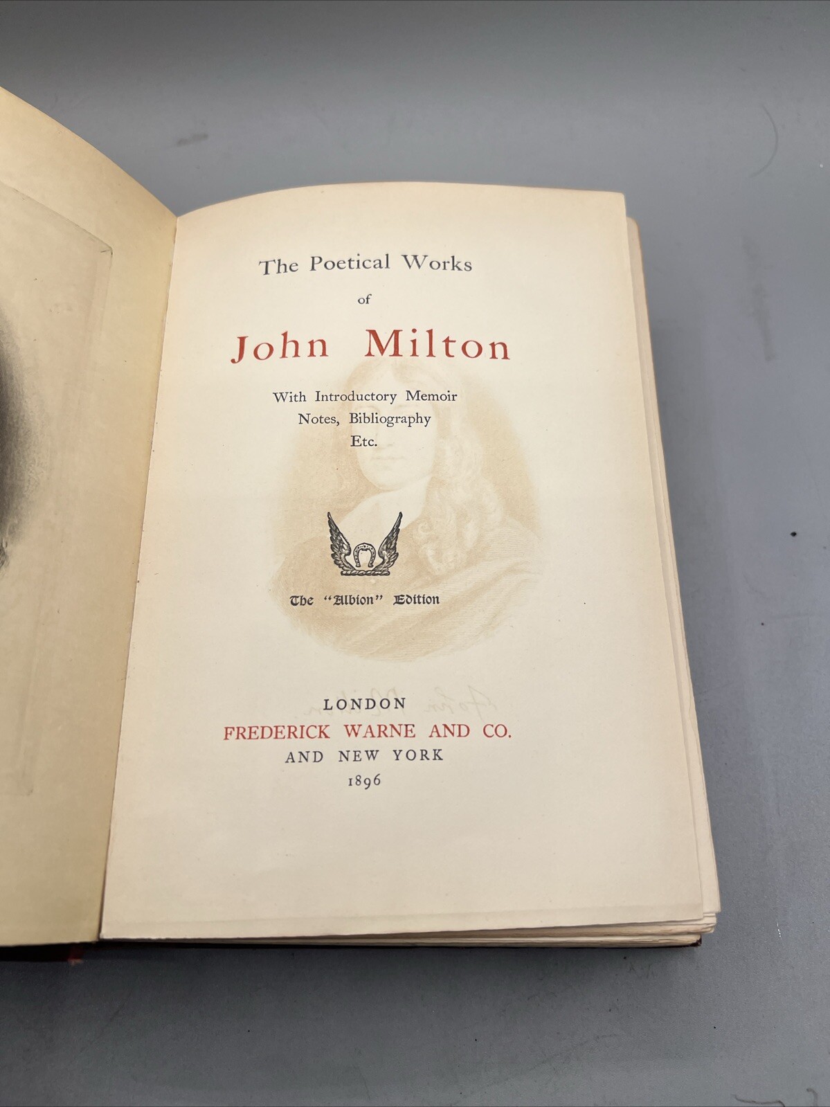 The Poetical Works of John Milton – 1896 Frederick Warne and Co Albion Edition