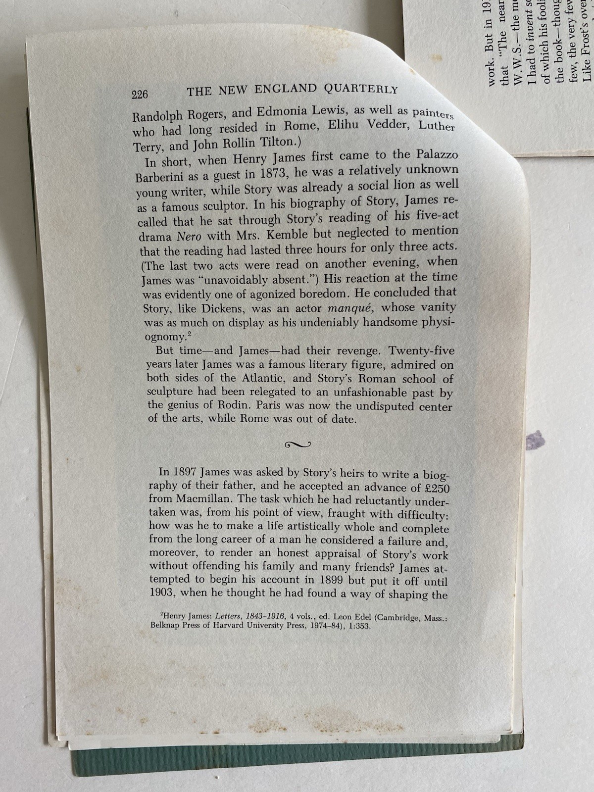 Rare Author Inscribed Offprint From The New England Quarterly By Daniel Stempel
