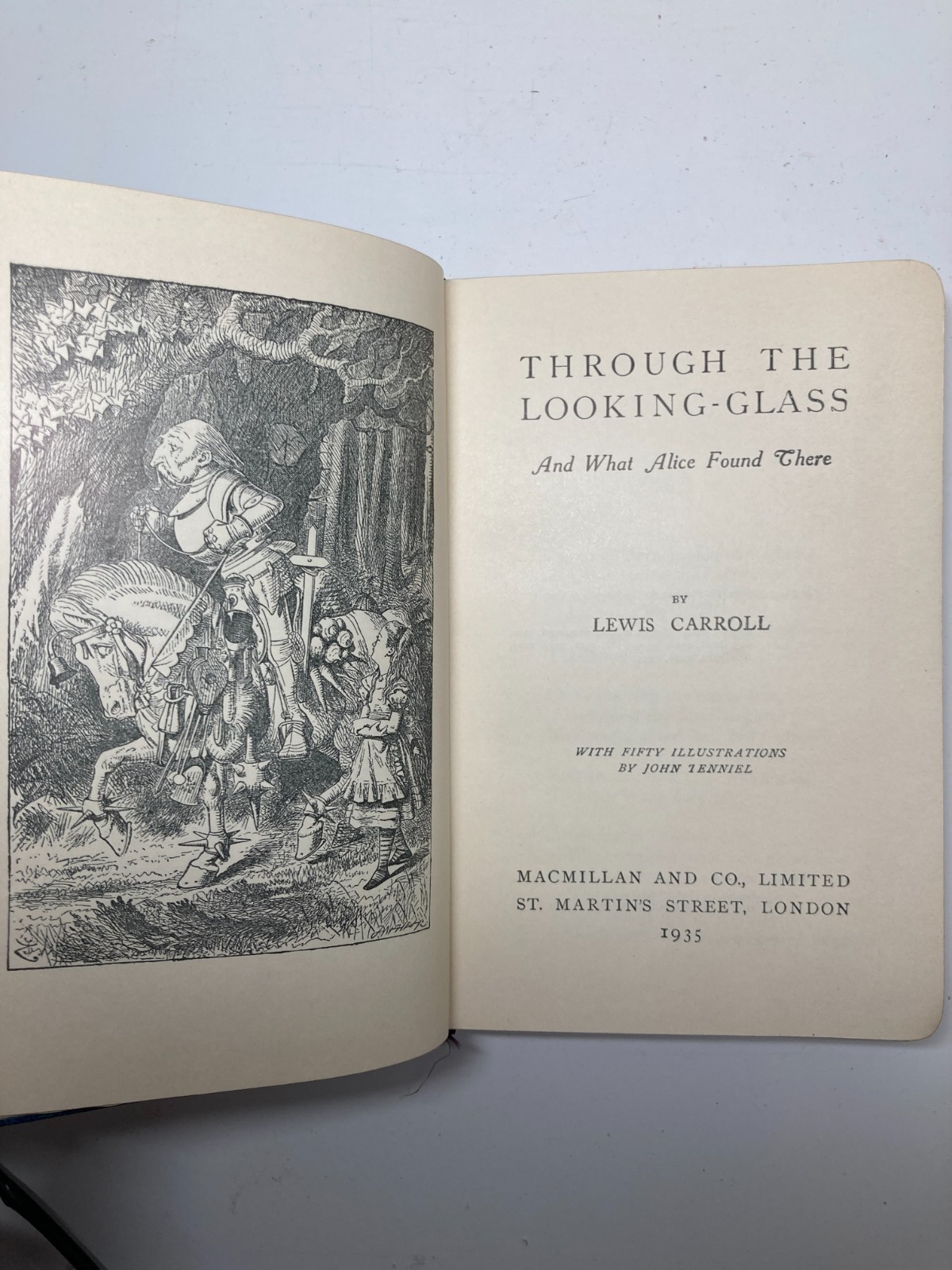 1935 Lewis Carroll LOOKING-GLASS Miniature Full Morocco Leather Tenniel