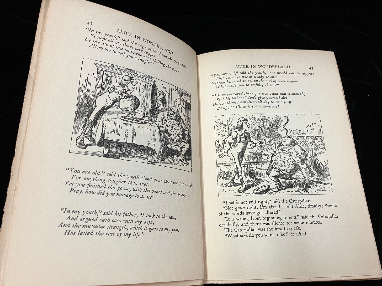 VTG 1931 The Lewis Carroll Book -3 Novels + Poems, HC Illus. Tenniel & Holiday