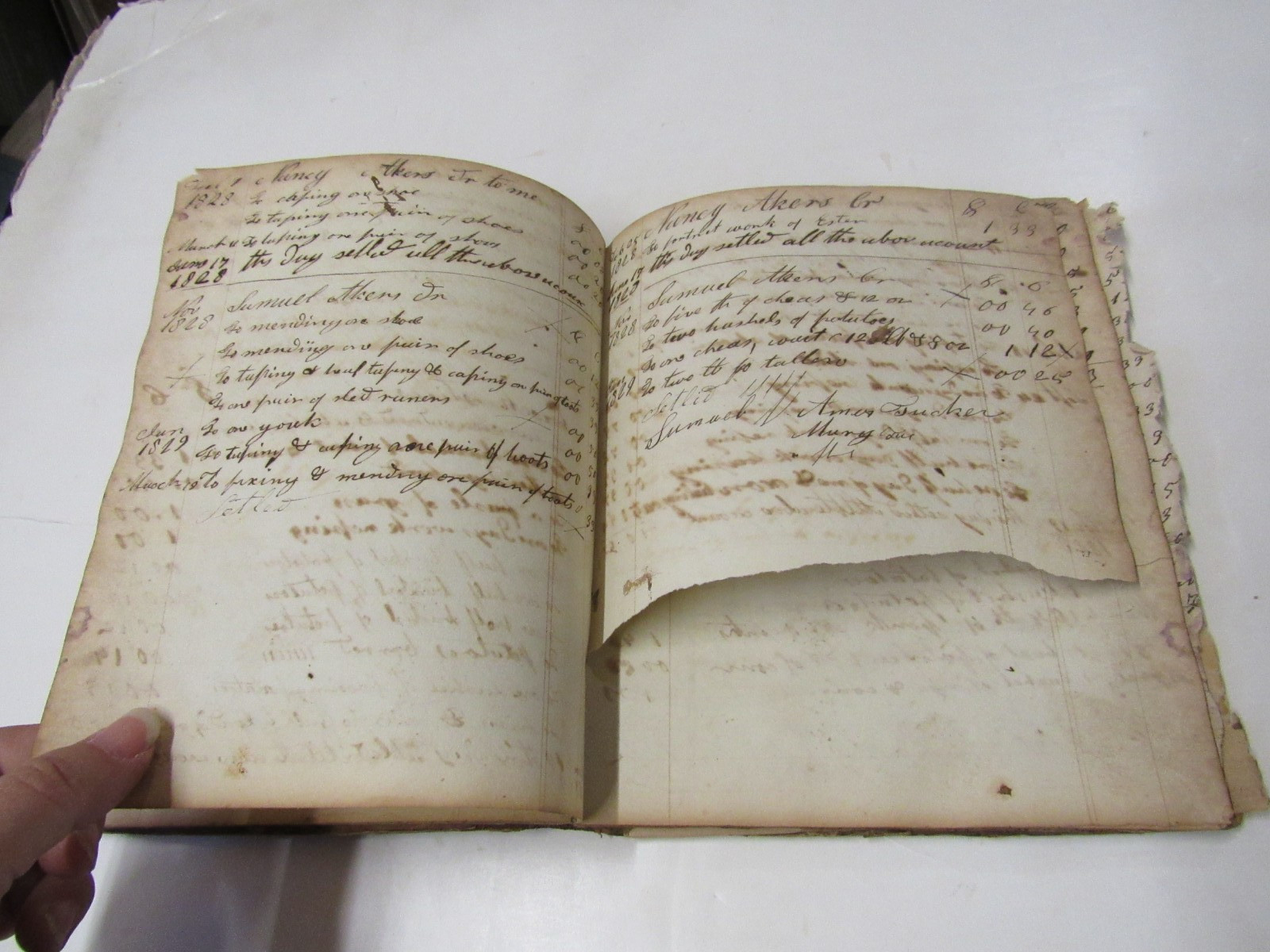 Manuscript Account Book of Amos Tucker, Buckfield, Maine 1823-1843