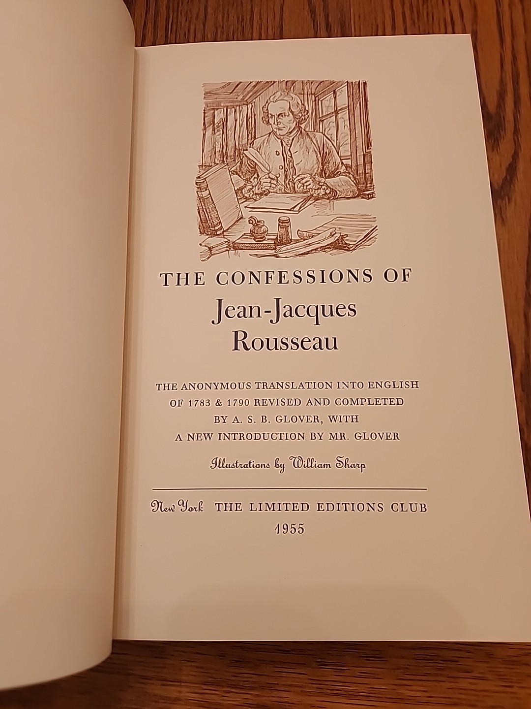 1955 The Confessions of Jean-Jacques Rousseau Limited Edition Club
