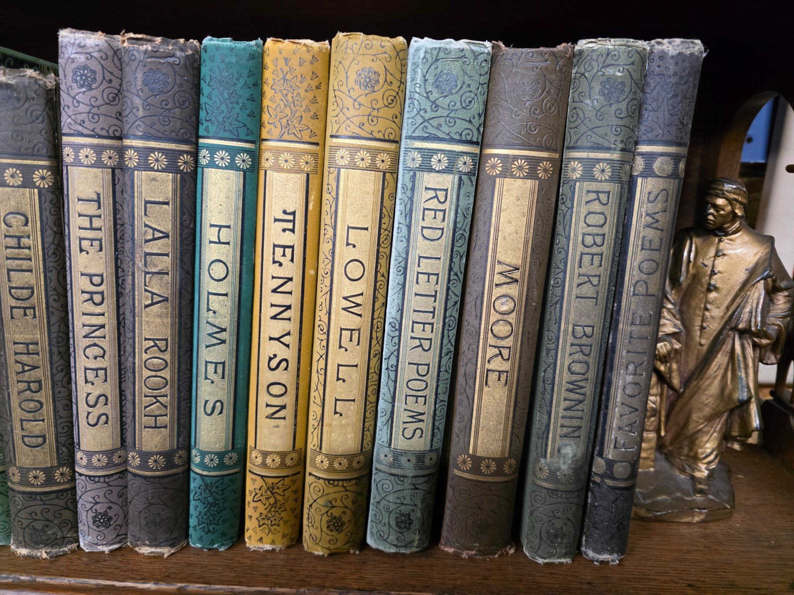 22 Vol Set Antique Books Literature, Poetry-Victorian Binding Crowell Publisher