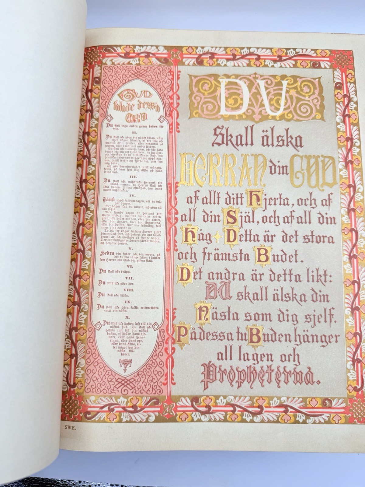 Antique Swedish Family Bible Gustave Dore Illustrated Family Records -1890