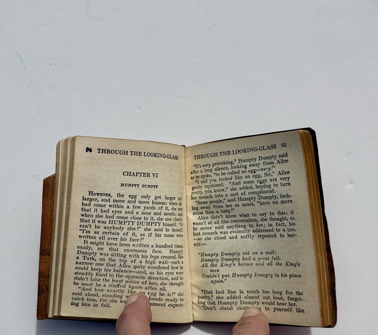 Little Leather Library LEWIS CARROLL – THROUGH THE LOOKING GLASS Antique Book