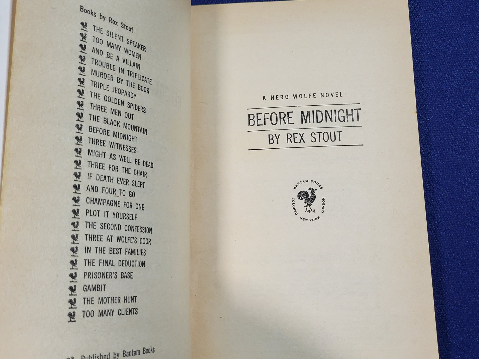 Nero Wolfe: Before Midnight by Rex Stout (1971 PB)