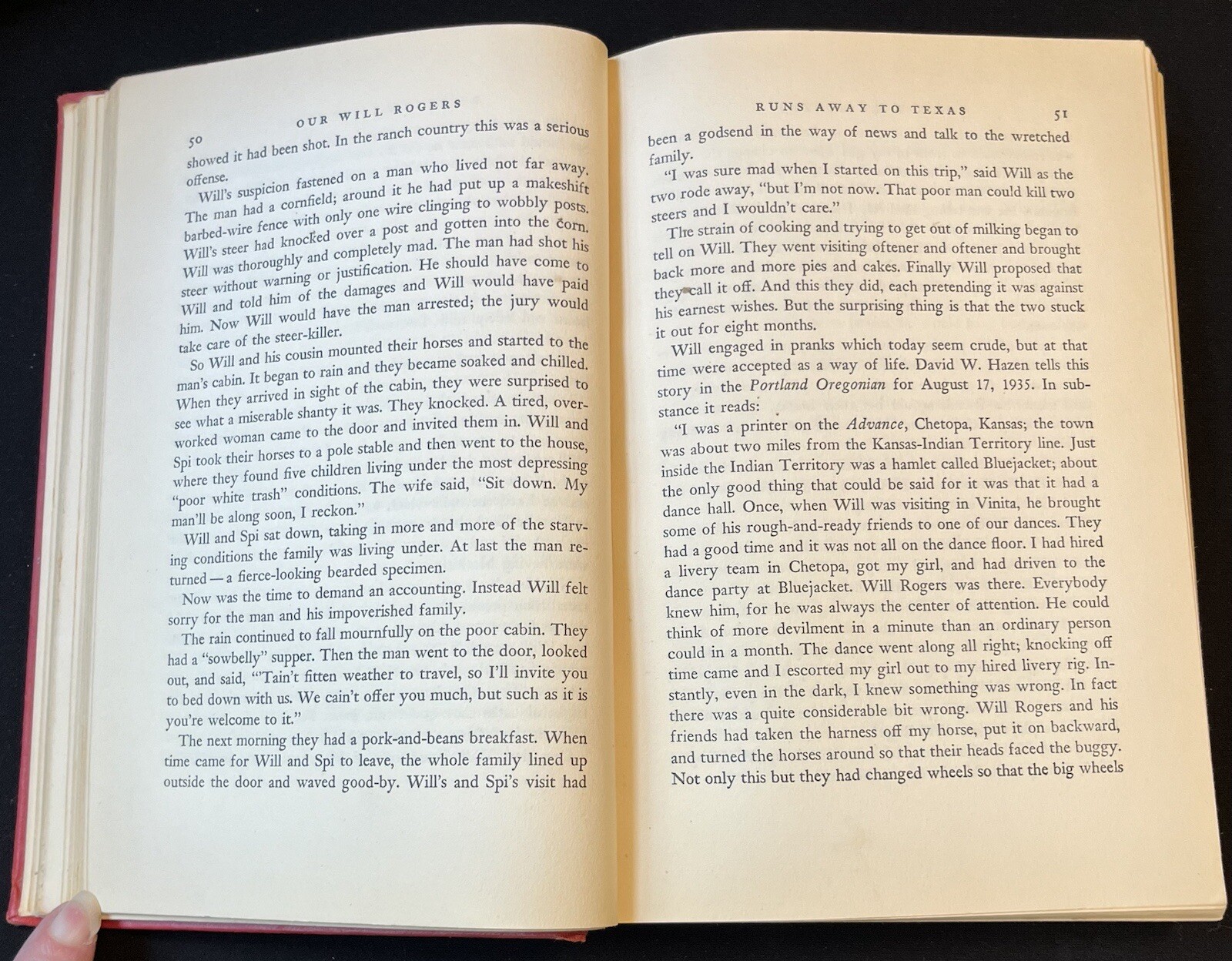 Will Roger’s Set of 2 Books: Biography & Autobiography by H Cory & W Roger’s
