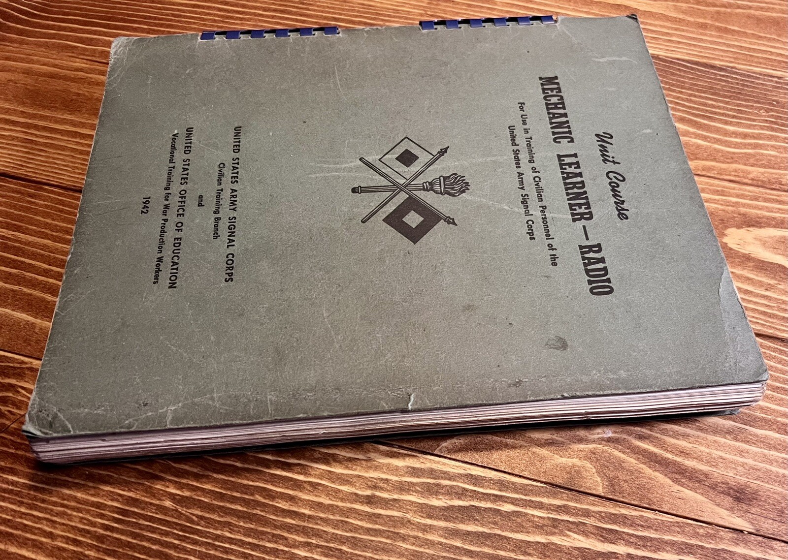 Mechanic Learner Radio US Army Corp of Engineers Antique Book 1942 Training Unit
