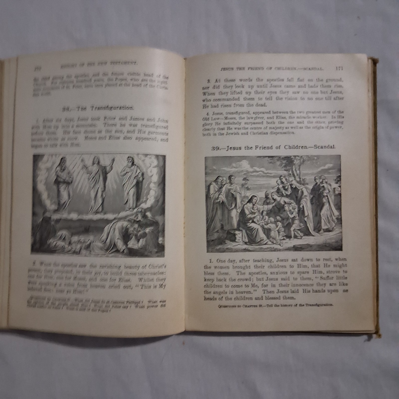 Antq Bible History 1904 Benziger Brothers Old & New Testament + Church History