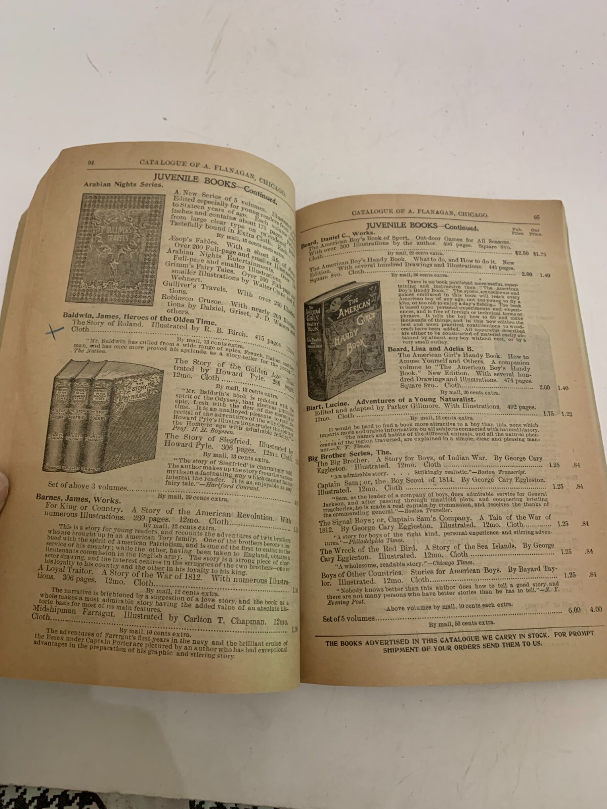 1897-1898 Illustrated Book Catalogue by A. Flanagan Publisher and Book Seller