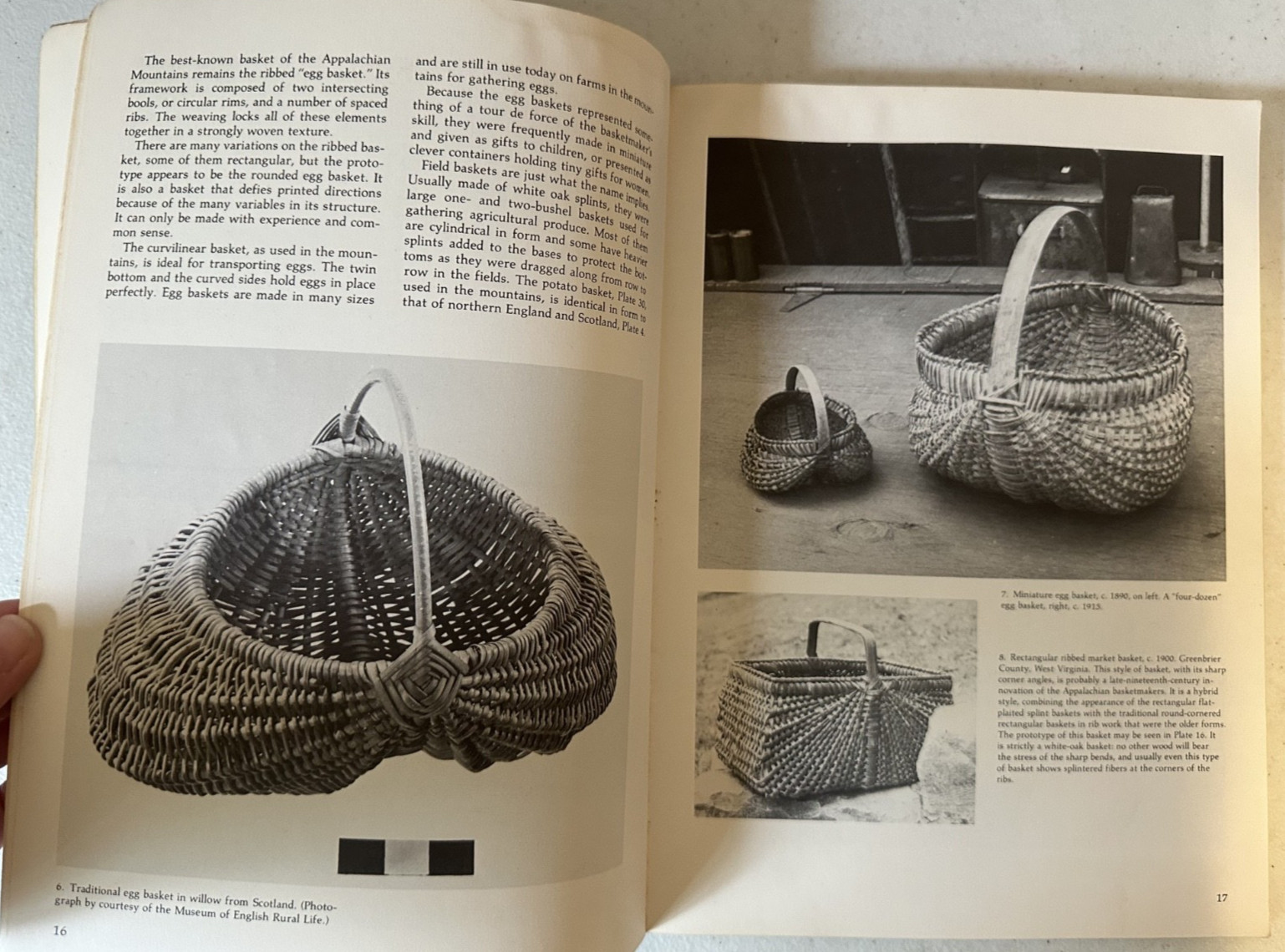 Rural American baskets 9 VTG book lot Appalachian folk traditional basket making
