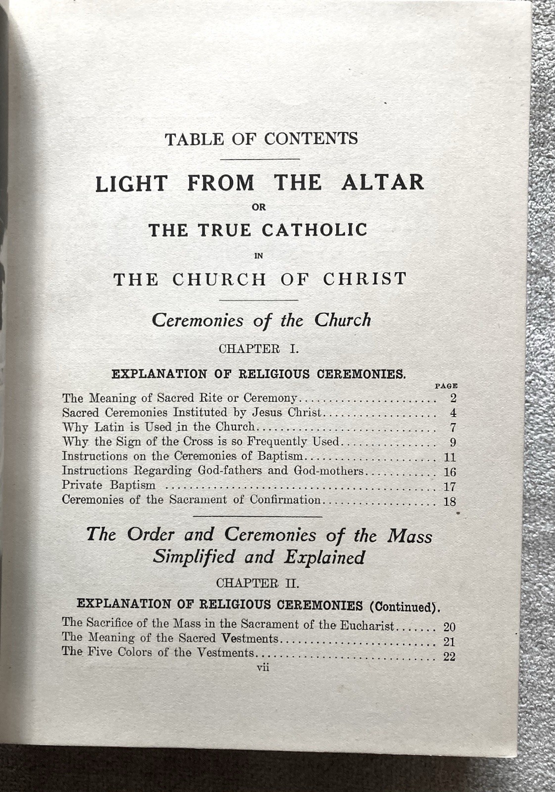 Manual Of The Holy Catholic Church, 1906, Part Two, Light From The Altar, Illus.