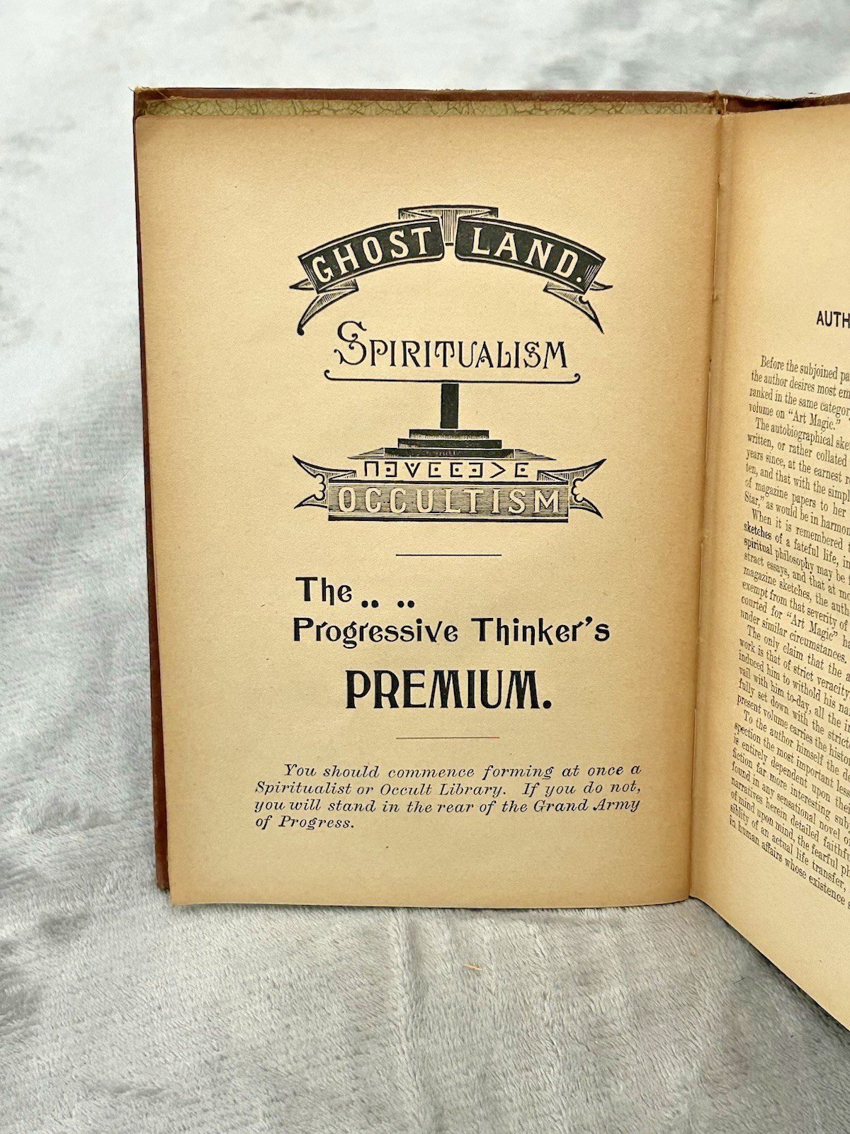Emma Britten Ghost Land Mysteries of Occultism Spiritualism 1897 Book Rare Find