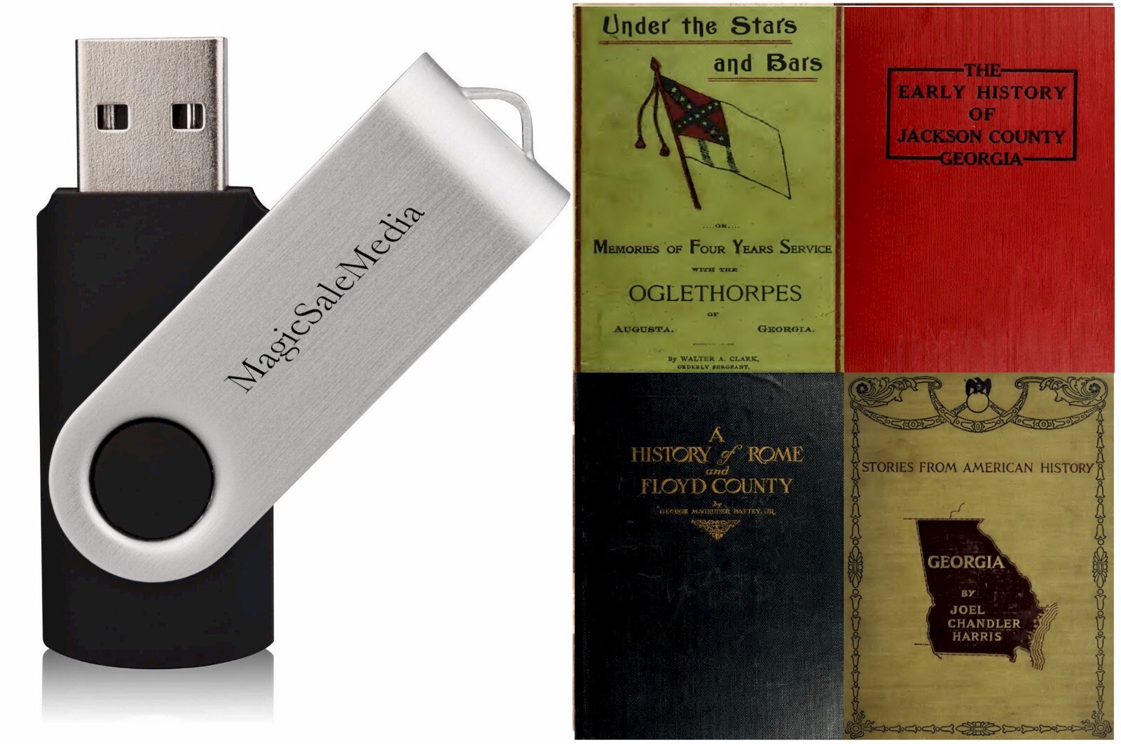 Georgia History Genealogy Ancestry Family Records – 174 Old Rare Books on USB