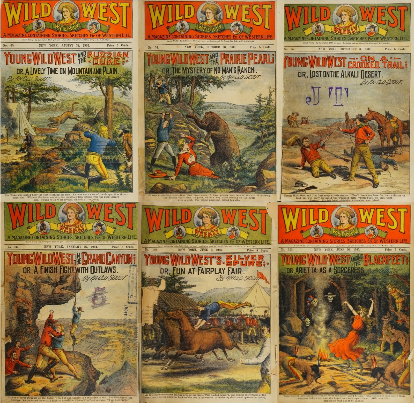 93 Old Rare Issues of Wild West Weekly American Heroine Frontier Magazine on DVD