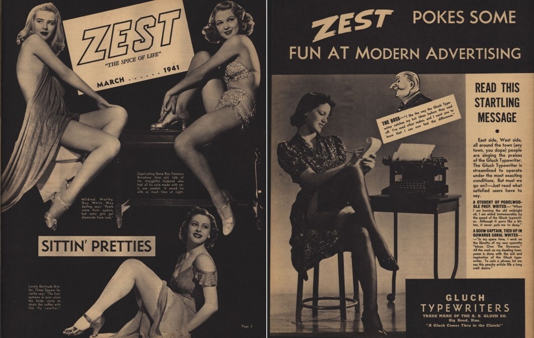 Comedy Stare Snap & Zest- Sexy Risqué Racy Fun Magazines – 4 Old Issues on DVD